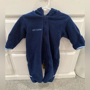 Columbia Kids Dark Blue Fleece Footie Size 6 Months